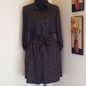 Ann Taylor LOFT Black print dress
